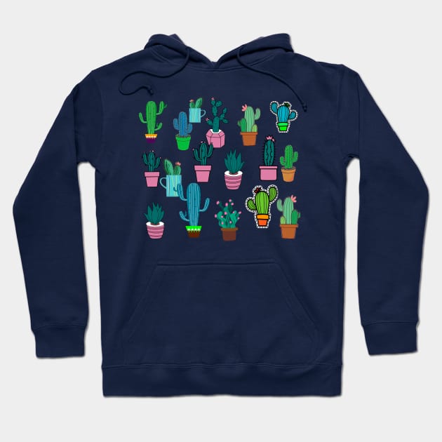 Сolorful funny cacti Hoodie by LAV77